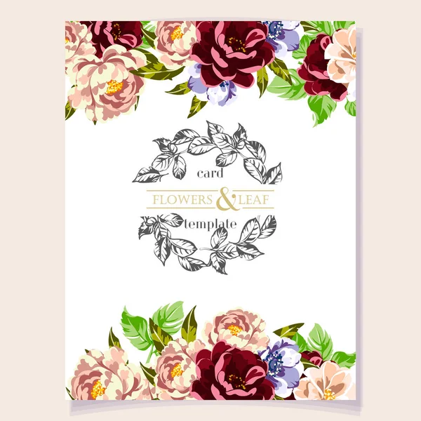 Tarjeta de invitación floral Vintage — Vector de stock