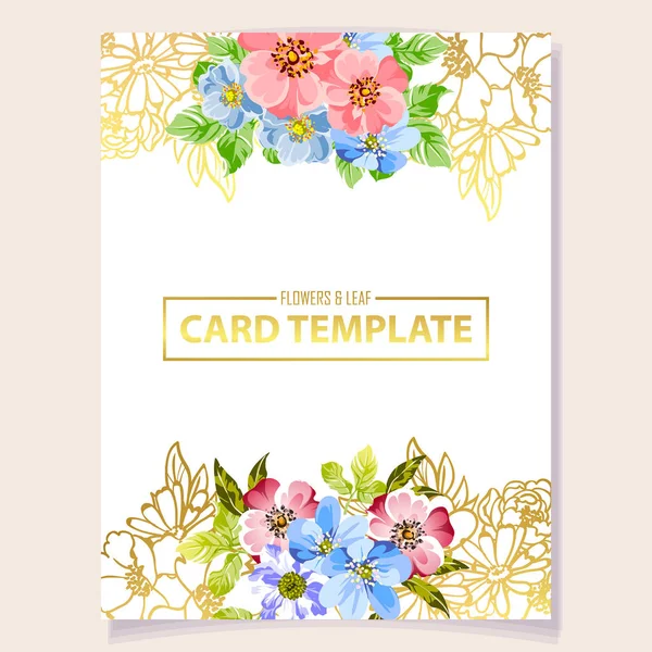 Tarjeta de invitación floral Vintage — Vector de stock