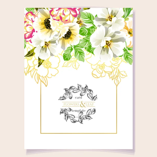 Tarjeta de invitación floral Vintage — Vector de stock