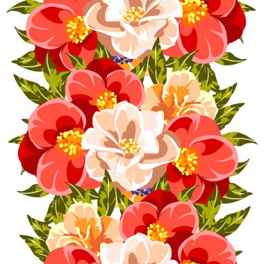 Renkli vintage tarzı çiçekler pürüzsüz desen