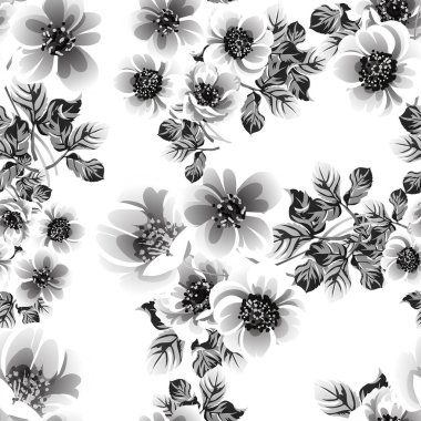 Kusursuz tek renkli klasik çiçek deseni