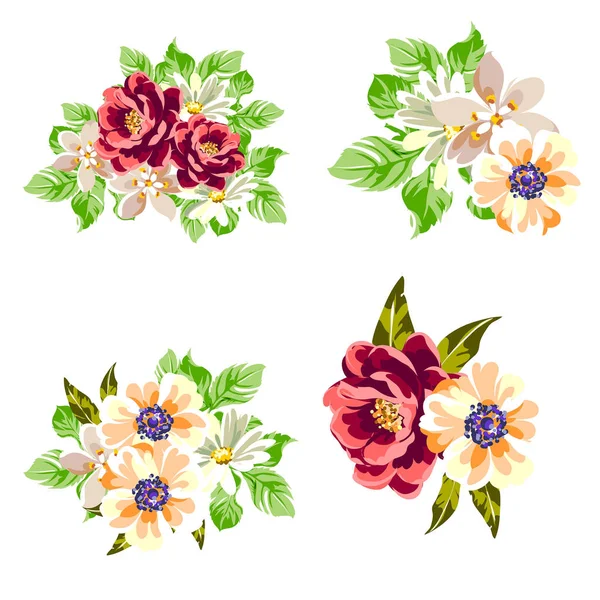 Estilo Vintage Colorido Flores Padrão Sem Costura — Vetor de Stock