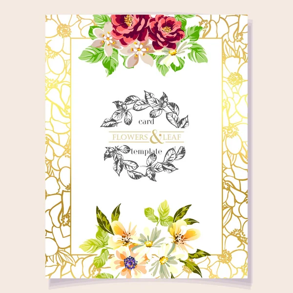 Tarjeta de invitación floral Vintage — Vector de stock