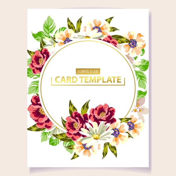 Tarjeta de invitación floral Vintage — Vector de stock