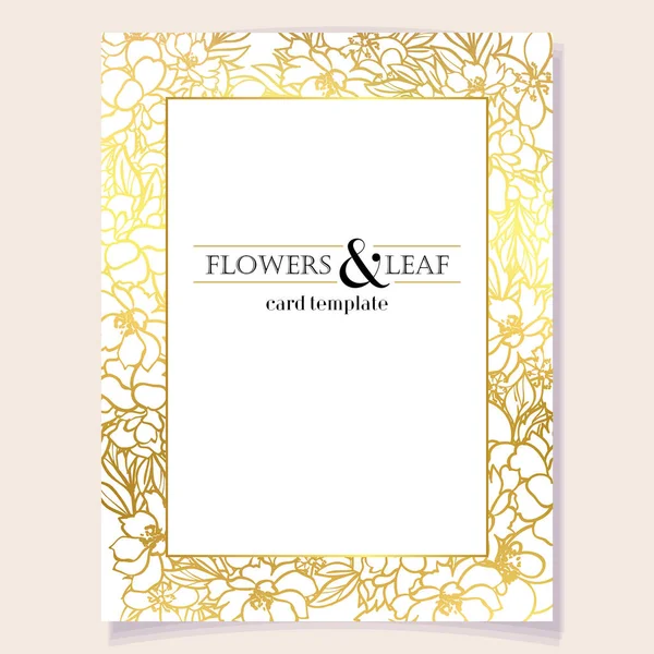 CARTE D'INVITATION FLORALE VINTAGE — Image vectorielle