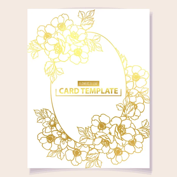 CARTE D'INVITATION FLORALE VINTAGE — Image vectorielle