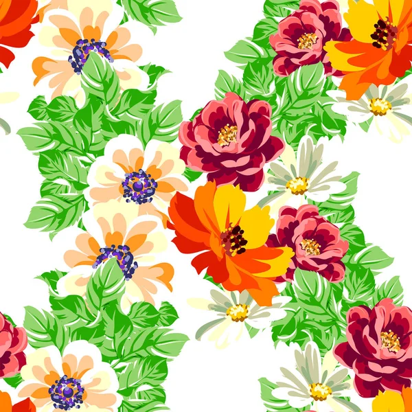 Renkli vintage tarzı çiçekler pürüzsüz desen