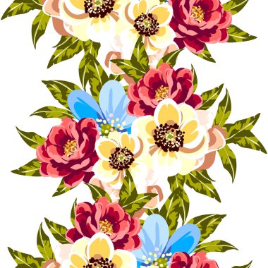 Renkli vintage tarzı çiçekler pürüzsüz desen