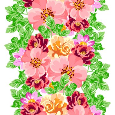 Renkli vintage tarzı çiçekler pürüzsüz desen