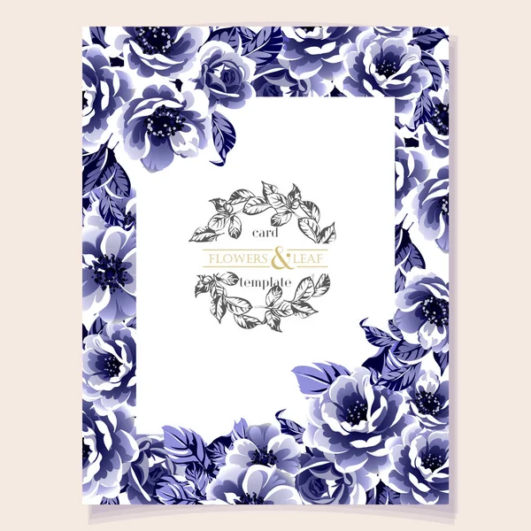 Carte Invitation Colorée Motif Fleurs Style Vintage — Image vectorielle