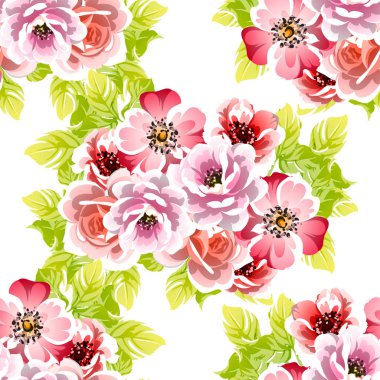 Renkli vintage tarzı çiçekler pürüzsüz desen