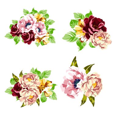 Çiçek şablonu, davetiye kartı, arkaplan, vektör illüstrasyonu 