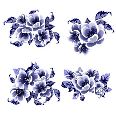 Çiçek şablonu, davetiye kartı, arkaplan, vektör illüstrasyonu 