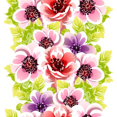 Renksiz çiçek desenli vektör çizimi 