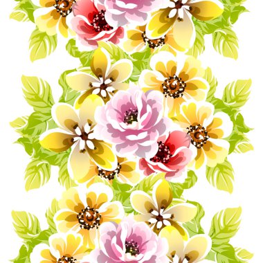 Renksiz çiçek desenli vektör çizimi 