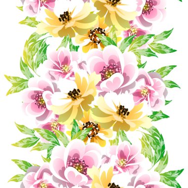 Renksiz çiçek desenli vektör çizimi 