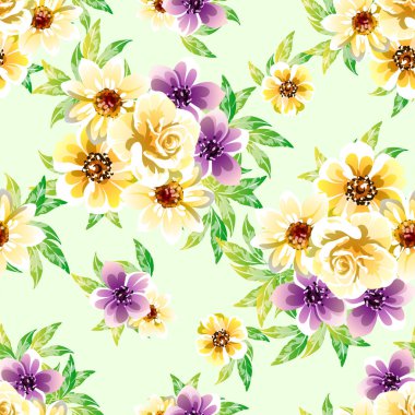 Renksiz çiçek desenli vektör çizimi 