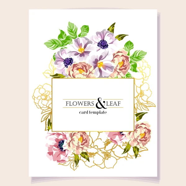 Floral Πρότυπο Κάρτα Πρόσκληση Φόντο Διανυσματική Απεικόνιση — Διανυσματικό Αρχείο
