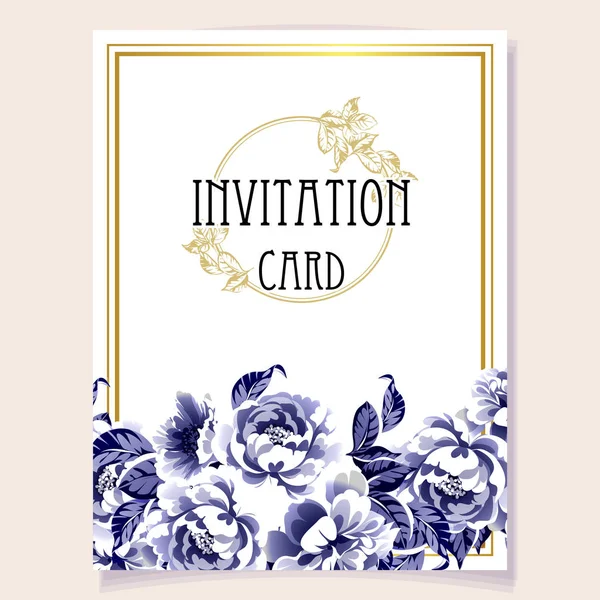 Modèle Floral Carte Invitation Fond Illustration Vectorielle — Image vectorielle