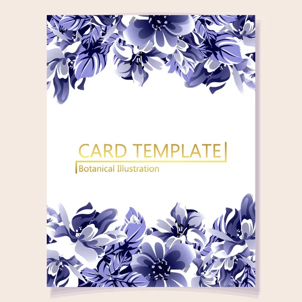 Floral Πρότυπο Κάρτα Πρόσκληση Φόντο Διανυσματική Απεικόνιση — Διανυσματικό Αρχείο