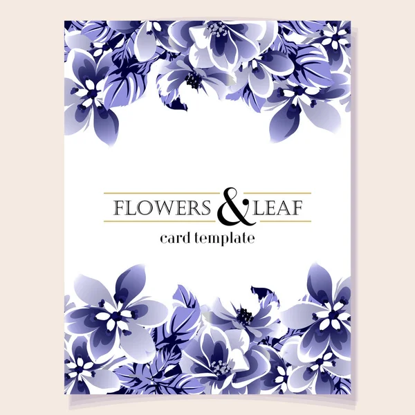 花のテンプレート招待状背景ベクトルイラスト — ストックベクタ