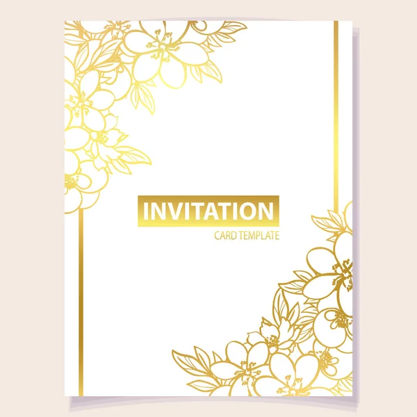 Floral Template Invitation Card Background Vector Illustration — Stock Vector