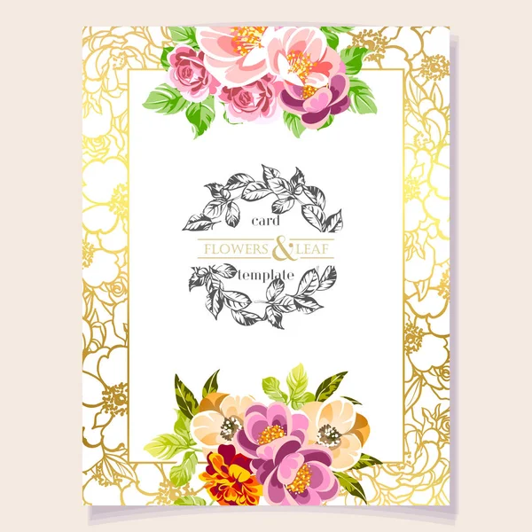 Florale Vorlage Einladungskarte Hintergrund Vektorillustration — Stockvektor