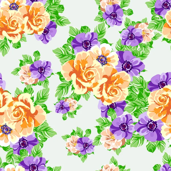 Patrón Floral Inconsútil Colorido — Vector de stock