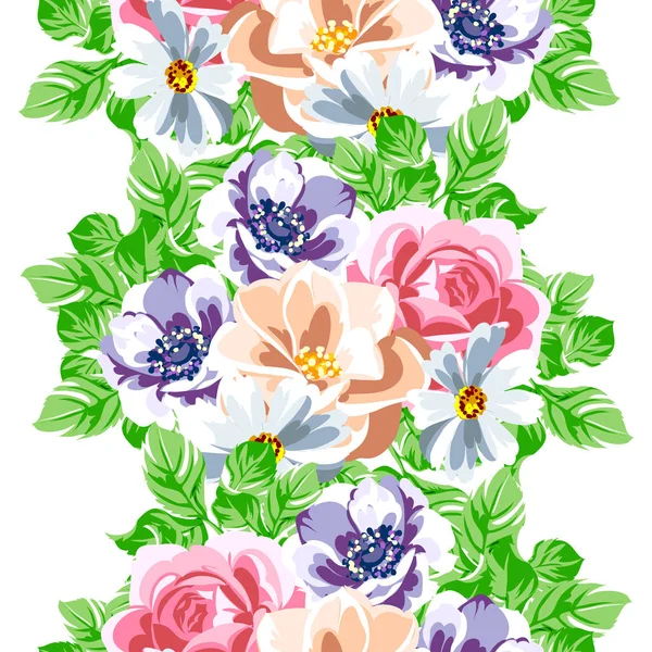 Motif Floral Coloré Sans Couture — Image vectorielle