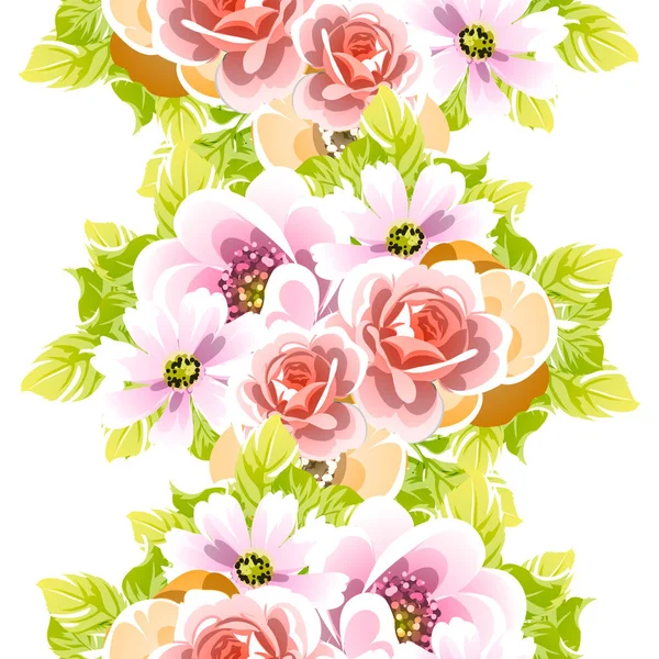 Kolorowe Bezszwu Kwiat Wzór Wektor Ilustracja — Wektor stockowy