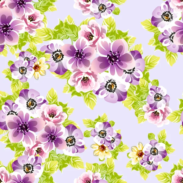 Illustration Vectorielle Motif Fleur Sans Couture Colorée — Image vectorielle