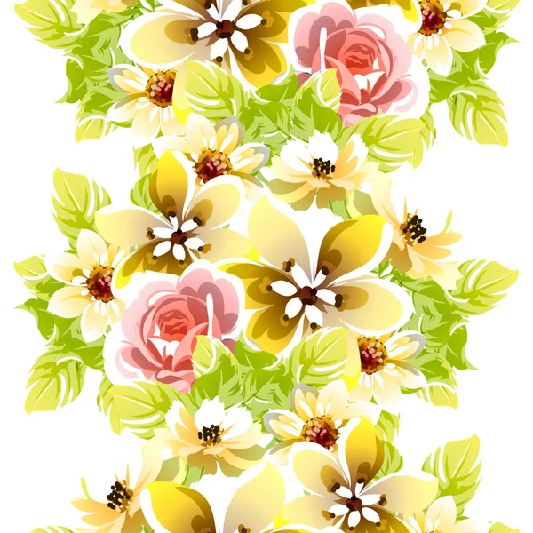 Färgglada Sömlös Blomma Mönster Vektor Illustration — Stock vektor