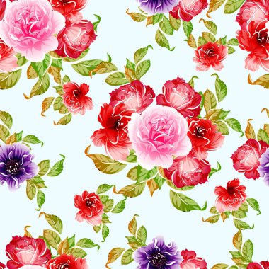 renkli seamless modeli çiçekli 