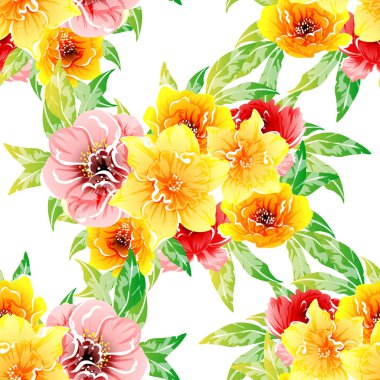 renkli seamless modeli çiçekli 