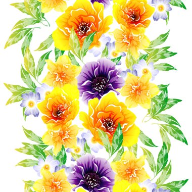 renkli seamless modeli çiçekli 