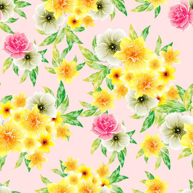 renkli seamless modeli çiçekli 