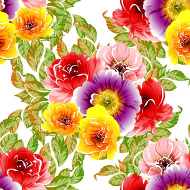 renkli seamless modeli çiçekli 