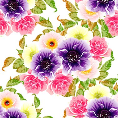 renkli seamless modeli çiçekli 