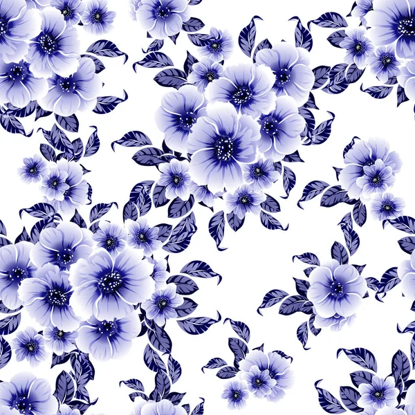 青花色のシームレスなパターン — ストックベクタ