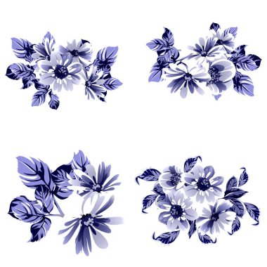 İnanılmaz çiçekler çiçek açan vektör çizimi