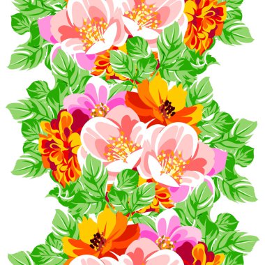 İnanılmaz çiçekler çiçek açan vektör çizimi