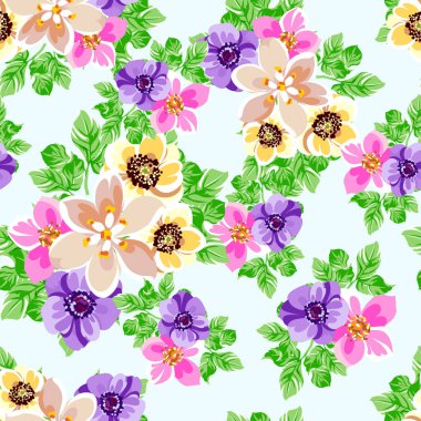 İnanılmaz çiçekler çiçek açan vektör çizimi