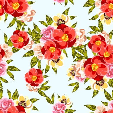 İnanılmaz çiçekler çiçek açan vektör çizimi