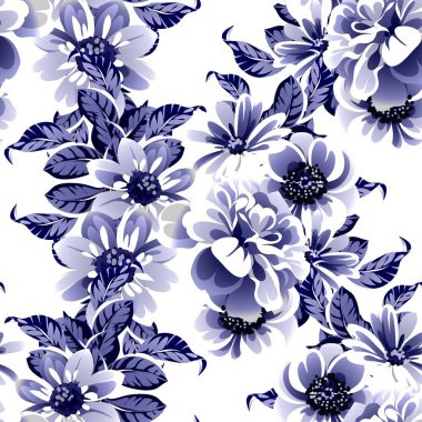 İnanılmaz çiçekler çiçek açan vektör çizimi