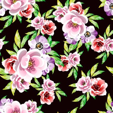 İnanılmaz çiçekler çiçek açan vektör çizimi