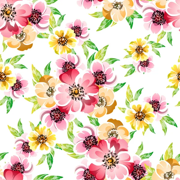 Amazing Flowers Blossom Vector Illustration — 스톡 벡터