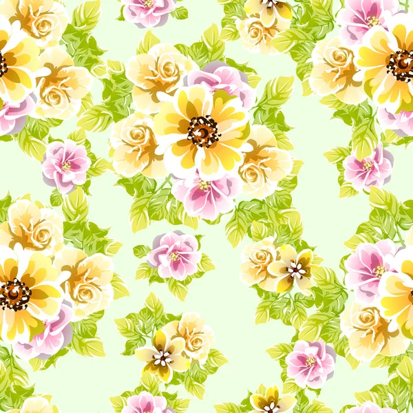 Verbazingwekkende Bloemen Bloesem Vector Illustratie — Stockvector