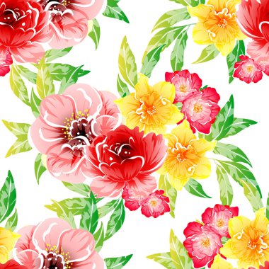 İnanılmaz çiçekler çiçek açan vektör çizimi