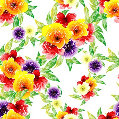 İnanılmaz çiçekler çiçek açan vektör çizimi