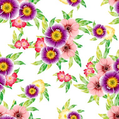 İnanılmaz çiçekler çiçek açan vektör çizimi